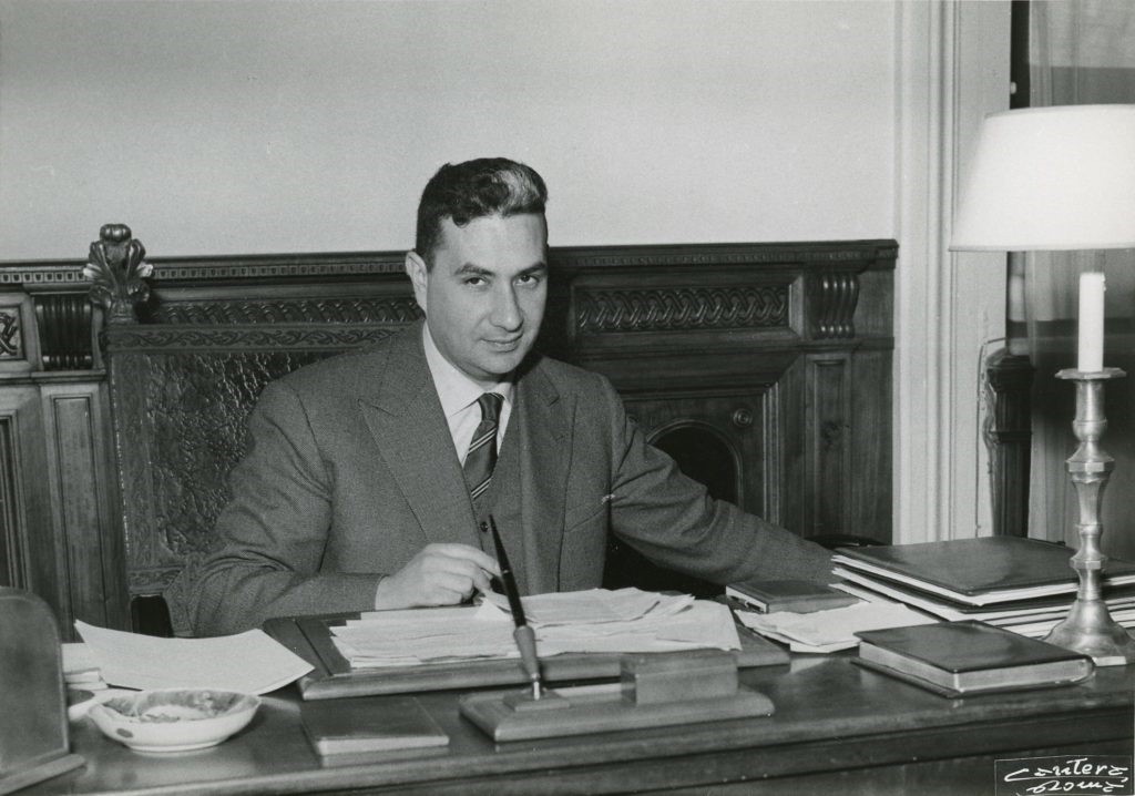 Aldo Moro, a Kereszténydemokrata Párt frissen megválasztott főtitkára 1959-ben