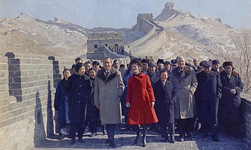 Nixon és felesége a Kínai nagyfalon
